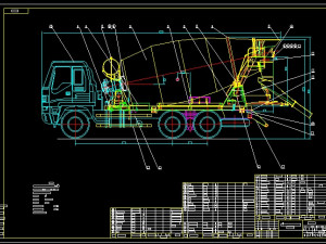 9 cubic concrete mixer truck complete drawing Modelo 3D