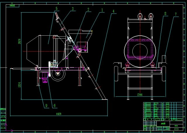 jzc350 concrete mixer complete drawing 3D मॉडल .c4d .max .obj .3ds .fbx .stl .blend 