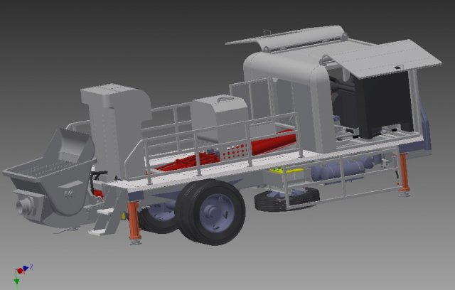kawasaki truck mounted concrete pump truck Modelo 3D .c4d .max .obj .3ds .fbx .stl .blend