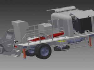 kawasaki truck mounted concrete pump truck 3D मॉडल