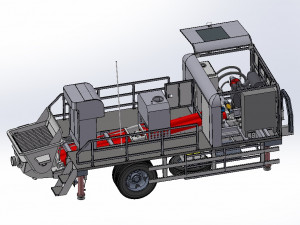 kawasaki truck mounted concrete pump truck Modelo 3D