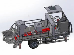 Автобетононасос Kawasaki на базе грузовика 3D Модель