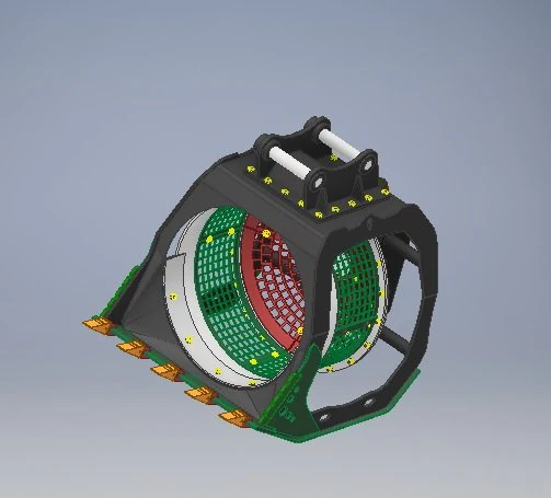 12t hydraulic excavator screening bucket 3D Model .c4d .max .obj .3ds .fbx .stl .blend