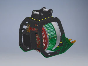 12t hydraulic excavator screening bucket 3D Model