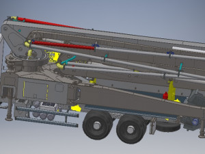 47m concrete pump truck model complete Modelo 3D
