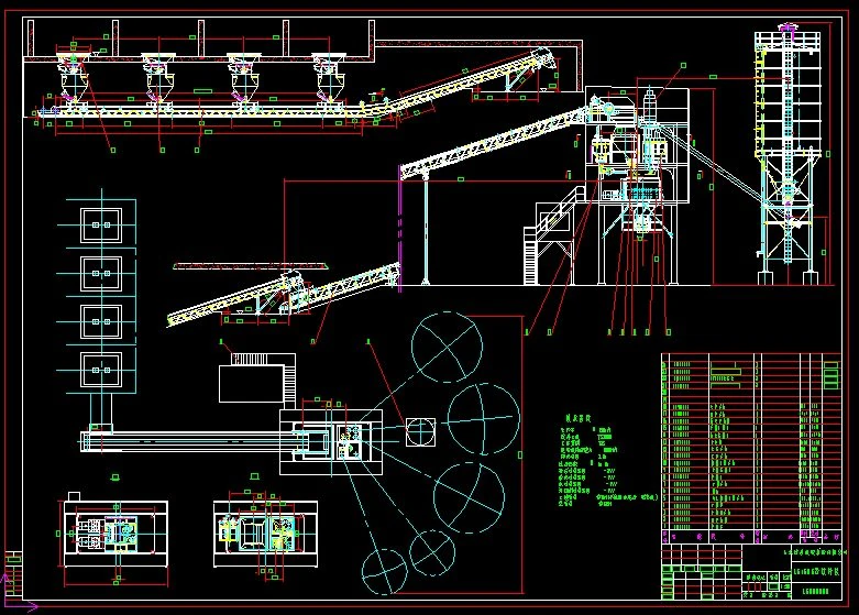 complete drawing of lbhls150 concrete mixing station 3D Model .c4d .max .obj .3ds .fbx .stl .blend 