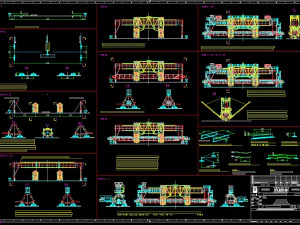 Vollst&auml;ndige Zeichnung der Br&uuml;cken-Reclaimer-Stapler-Schaufelturbine 3D Modell