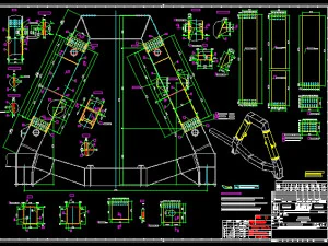 bridge type reclaimer stacker bucket turbine complete drawing 3D Model