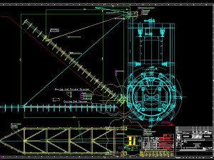 bridge type reclaimer stacker bucket turbine complete drawing 3D Model