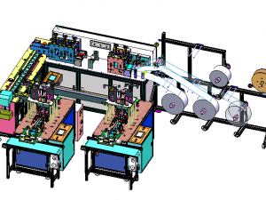 one-to-two automatic mask production line complete drawing 3D Models