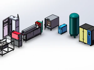 meltblown cloth production equipment full set of 3d engineering drawings bom electrical 3D Model