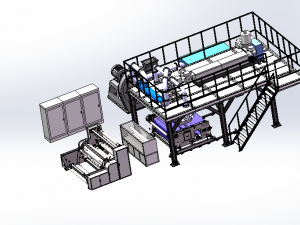 full set of drawings of 1600mm meltblown cloth production line 3Dモデル