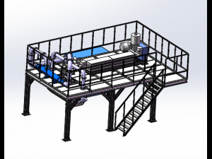 full set of drawings of 1600mm meltblown cloth production line 3Dモデル