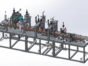 3d engineering drawing of cup mask production line list bom 3D Model