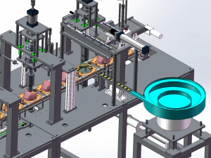 3d engineering drawing of cup mask production line list bom 3D Model
