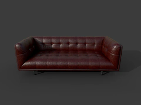 Lowpoly leather Sofa 3D Model