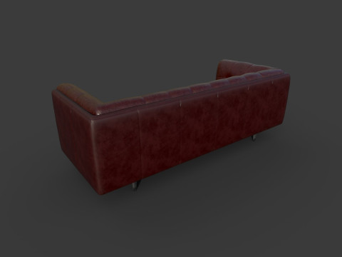 Низкополигональный кожаный диван 3D Модель