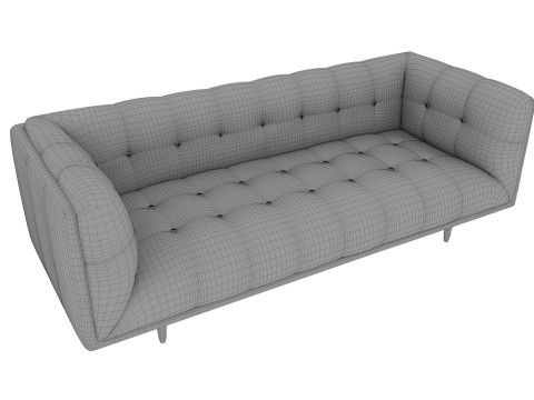 Низкополигональный кожаный диван 3D Модель