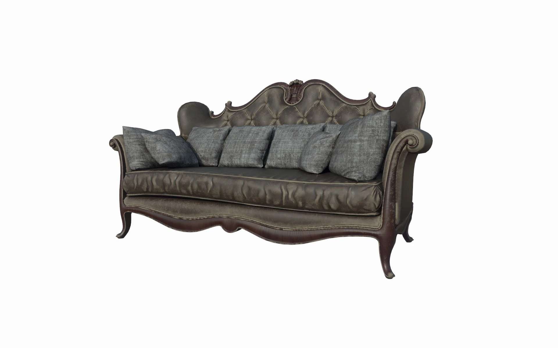Leather Sofa 2d 3D Model .c4d .max .obj .3ds .fbx .stl .blend 