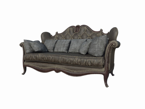 Leather Sofa 2d 3D Model
