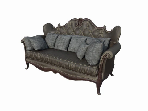 Leather Sofa 2d 3D Model