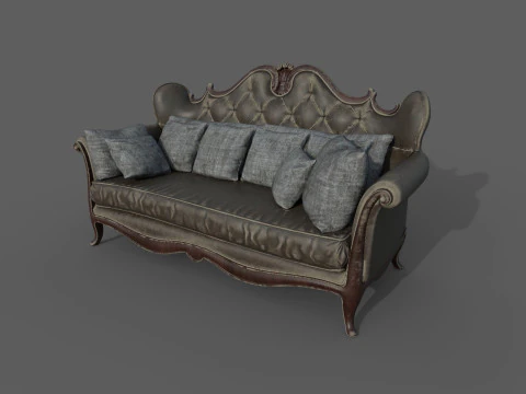 Leather Sofa 2d 3D Model