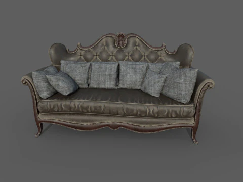 Leather Sofa 2d 3D Model