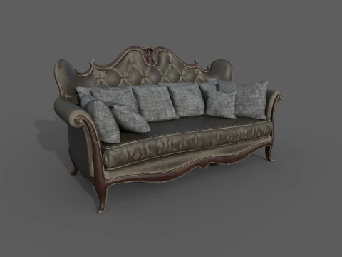 Leather Sofa 2d 3D Model