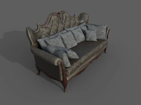 Leather Sofa 2d 3D Model