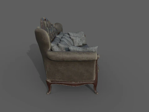 Leather Sofa 2d 3D Model