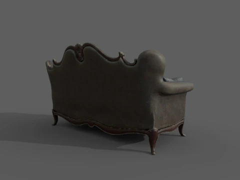 Leather Sofa 2d 3D Model