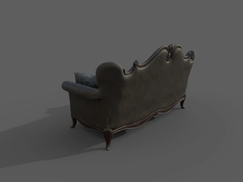 Leather Sofa 2d 3D Model