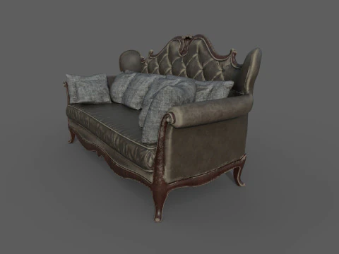 Leather Sofa 2d 3D Model