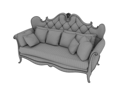 Leather Sofa 2d 3D Model