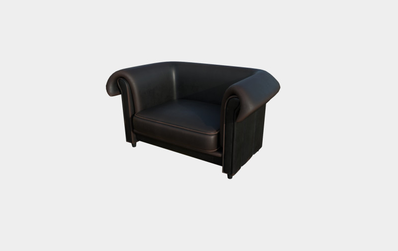 真皮沙发2c 3D 模型 .c4d .max .obj .3ds .fbx .stl .blend