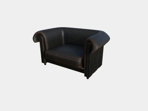 Skórzana sofa 2c Model 3D