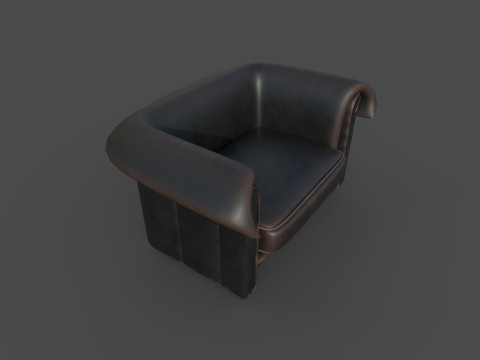 真皮沙发2c 3D 模型