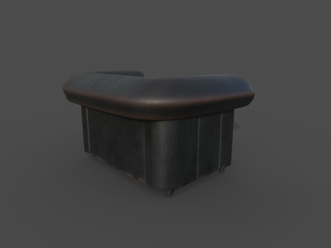 真皮沙发2c 3D 模型