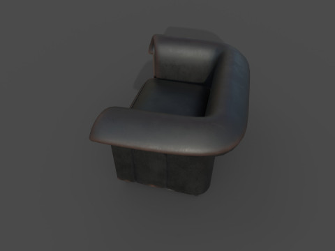 真皮沙发2c 3D 模型