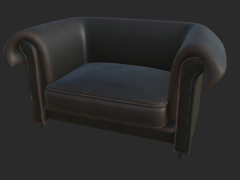 真皮沙发2c 3D 模型