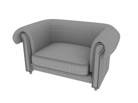 真皮沙发2c 3D 模型