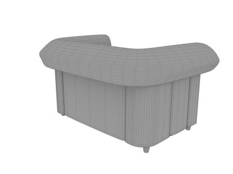 真皮沙发2c 3D 模型