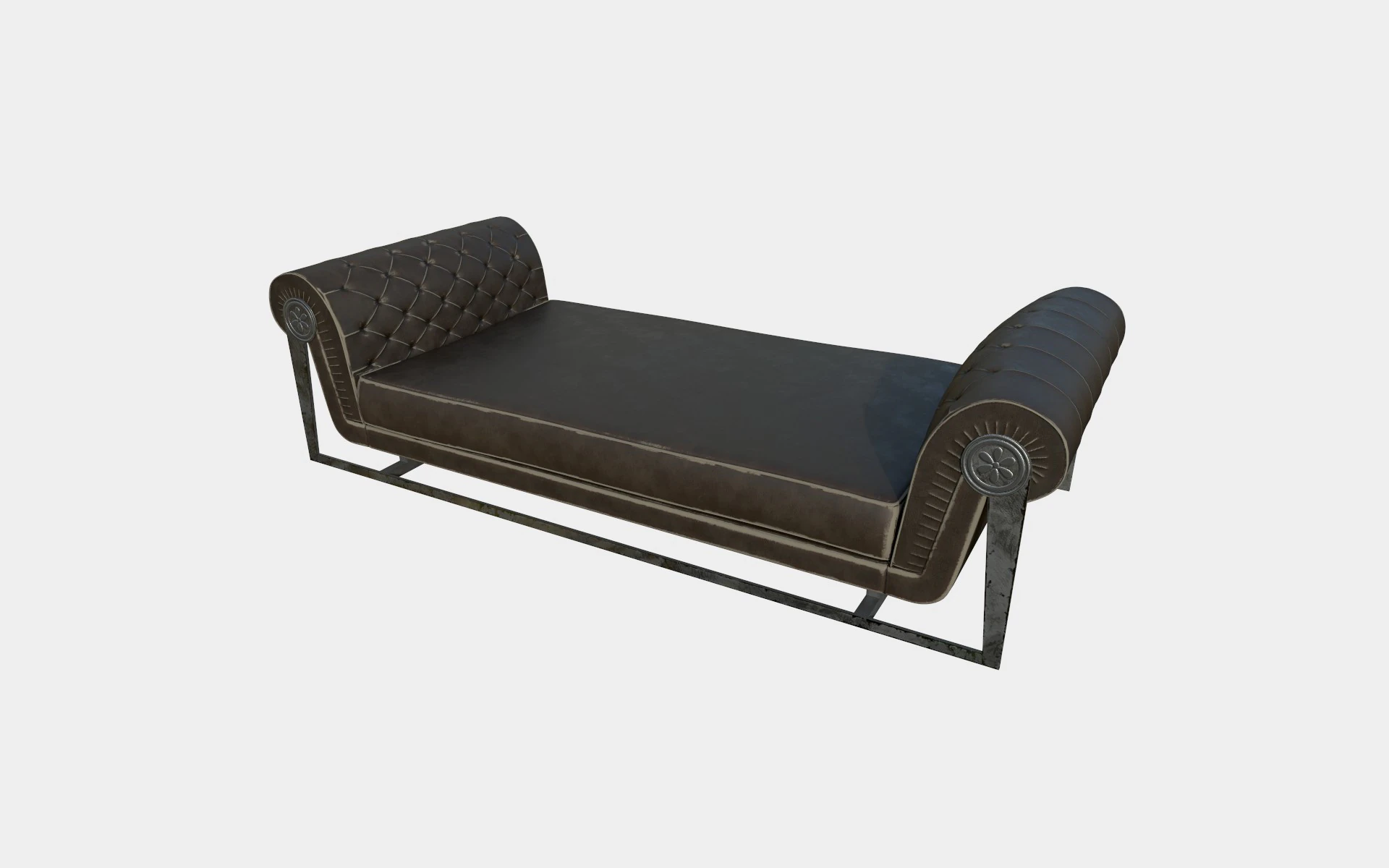 Old Leather Sofa 3D Model .c4d .max .obj .3ds .fbx .stl .blend 
