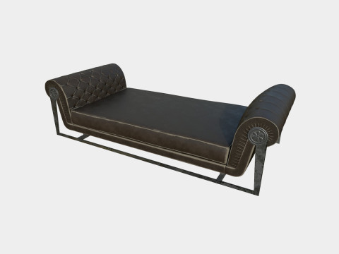 Old Leather Sofa 3D Model