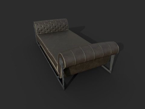 Sof&aacute; de cuero viejo Modelo 3D