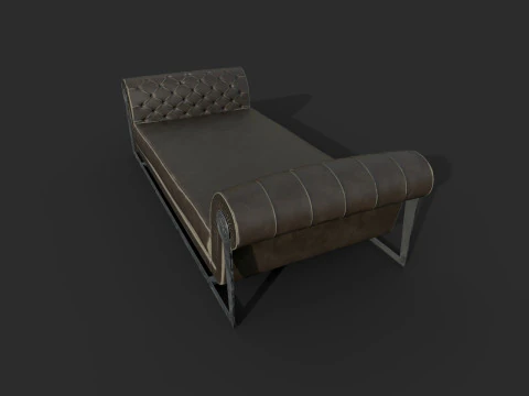 Old Leather Sofa 3D Model