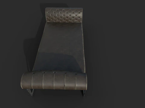 Old Leather Sofa 3D Model