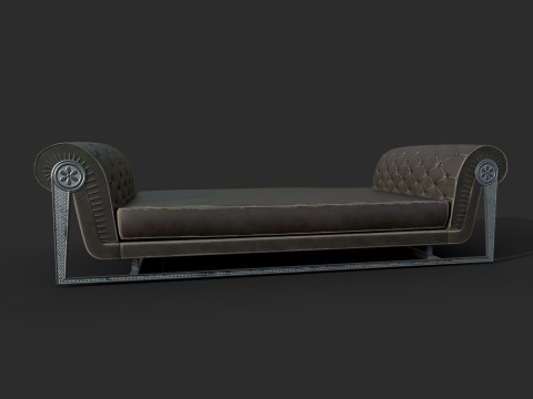 Sof&aacute; de cuero viejo Modelo 3D