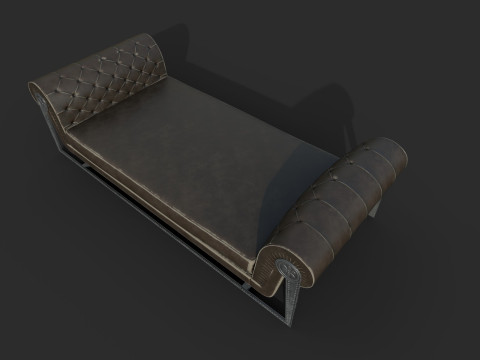 Sof&aacute; de cuero viejo Modelo 3D