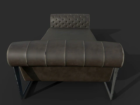 Old Leather Sofa 3D Model
